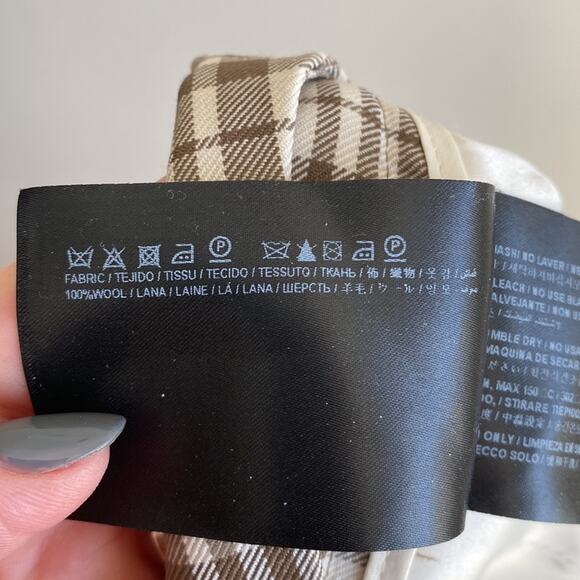 SUISTUDIO Lane Check High Waist Wide Leg Wool Trousers 2 - Picture 7 of 10